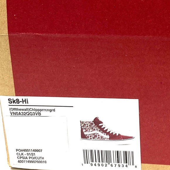 💖MEGA SALE💖VANS SK8-HI Suede Canvas Print Logo Red Women’s VN0A32QG3VB - Picture 7 of 7